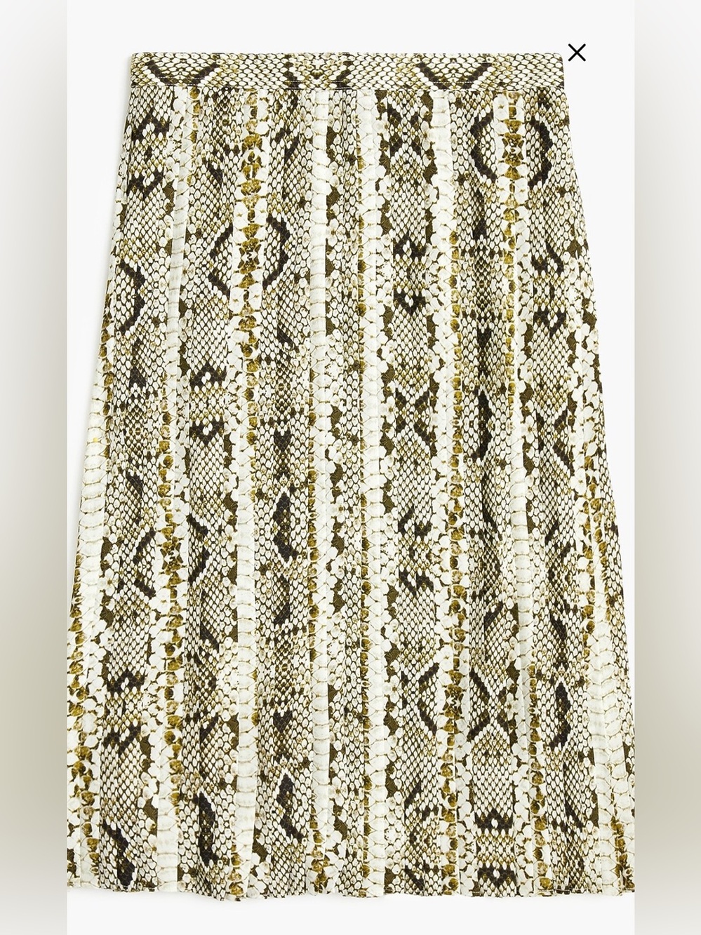 J. Crew Snake Print Pleated Lined Skirt